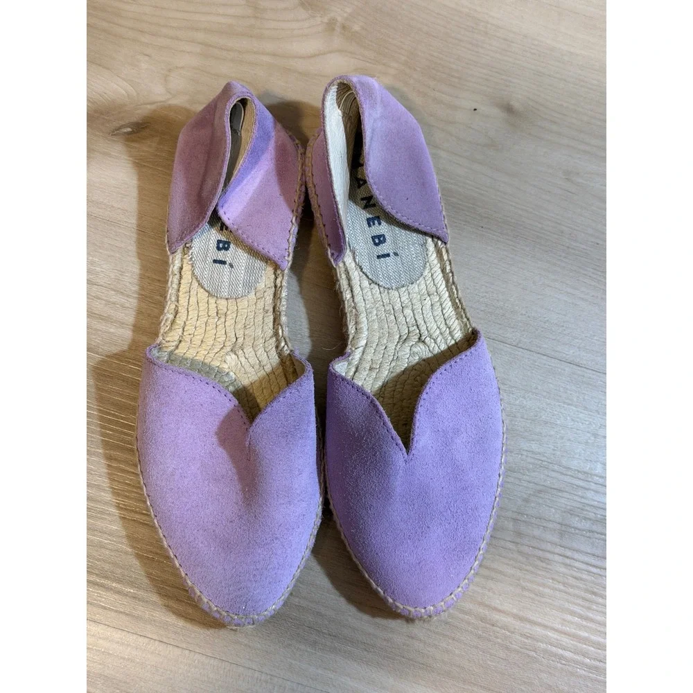 Manebi Hamptons Suede Espadrilles Women 35 Purple Flat Shoes Slip On ‎ Spain
